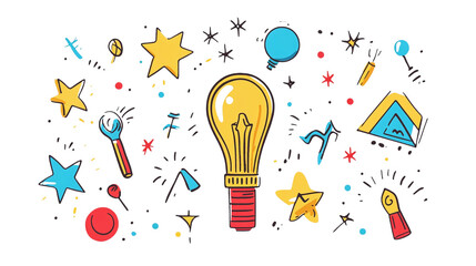 Clean business award certificate layout created in a playful doodle art style with bright and cheerful visuals isolated on transparent background 