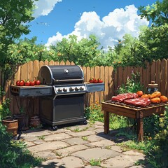 picnic table in the garden
