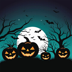 halloween background with pumpkin