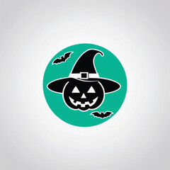 halloween black pumpkin with bats