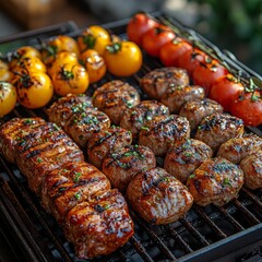 Grilled steak with vegetables