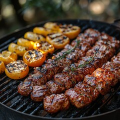 Grilled steak with vegetables