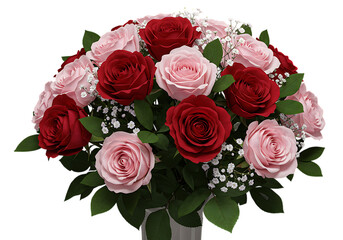 Fototapeta premium Romantic Red and Pink Roses A Stunning Bouquet of Preserved Flowers for Valentine's Day, Anniversaries, or Romantic Gifts