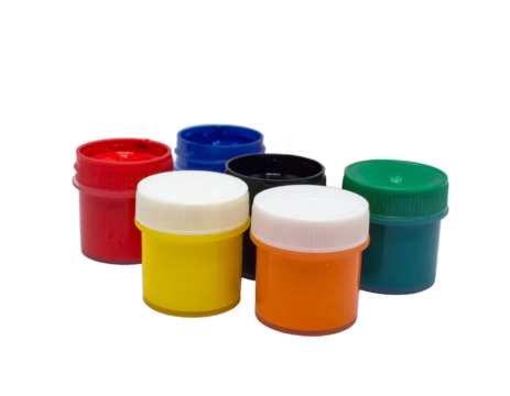 gouache paints isolated on white background