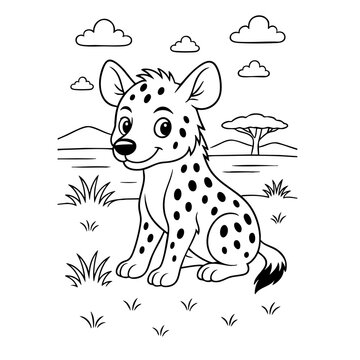 Hyena Cartoon Coloring Page
