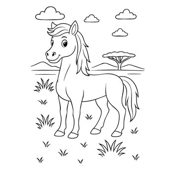 Horse Coloring Page for Children
