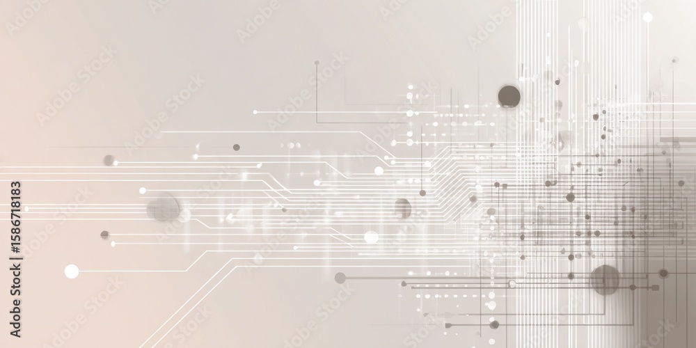 Poster abstract technology background with light gray and white colors, digital network connection structur