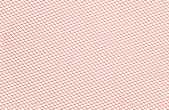 Red plastic mesh texture isolated on white background, clipping path