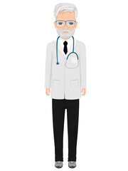 Fototapeta premium an elderly male doctor in a lab coat