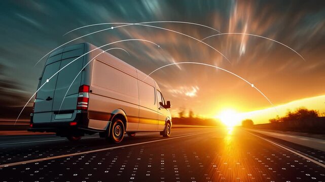 digital data and futuristic UI overlay, concept of autonomous vehicle and AI navigation

 - Powered by Adobe