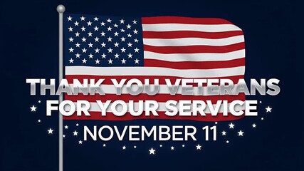 Veterans Day Tribute with American Flag A Patriotic Expression of Gratitude on November 11th.