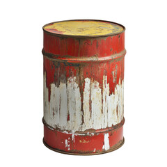 Old weathered barrel isolated on transparent background