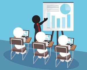 3d human presentation with audience Print