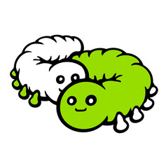 2 Caterpillar Cople Friends Love Cute Two Duo Team