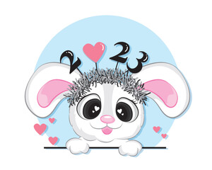 New year 2023 rabbit sign icon