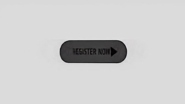 A simple register now button with a black arrow pointing right on a gray background image view
