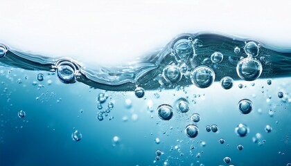 shimmering bubbles rising in clear water