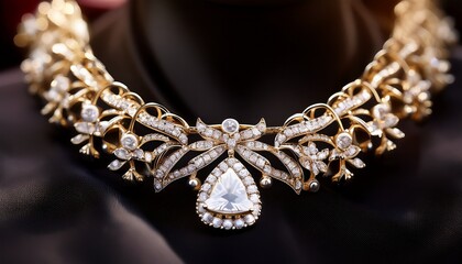 diamond necklace with gold accents a luxurious bridal jewelry piece