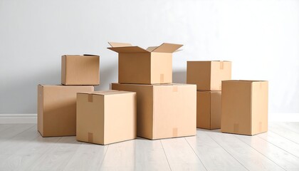 Cardboard boxes stacked in a room (1)