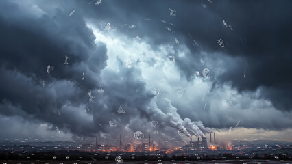 concept of air pollution and carbon emissions