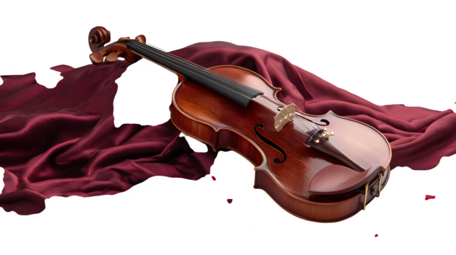 violin on white background