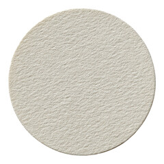 Blank round paper coaster cutout with textured surface ready for stamp or logo isolated on white background