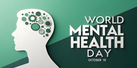 Vector illustration of World mental health day. October 10. Health awareness concept for banner banner design. 