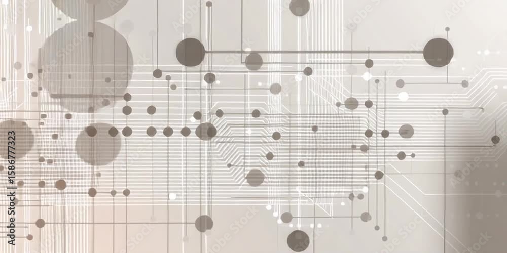Poster abstract technology background with light gray and white colors, digital network connection structur