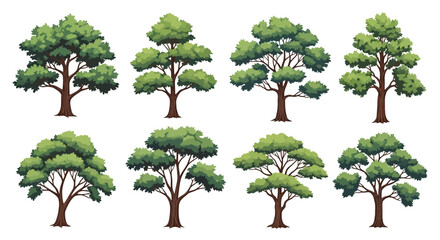 Green Cartoon Trees Collection