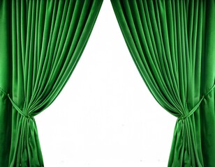 green velvet curtain with white background