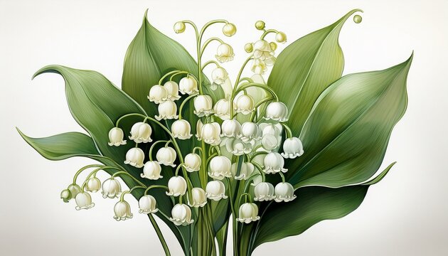 lily of the valley white background