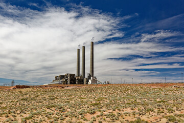Abandoned Navajo Generating Station in the Arizona Desert