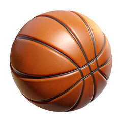 3d basketball isolated on transparent background