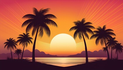 palm trees silhouettes