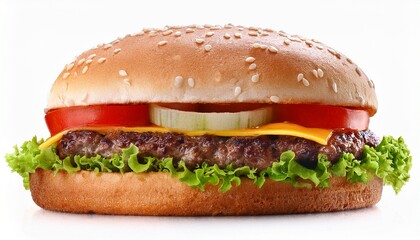hamburger on white isolated