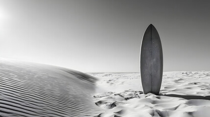 
A clean poster-style layout of a surfboard