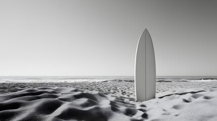 
A clean poster-style layout of a surfboard