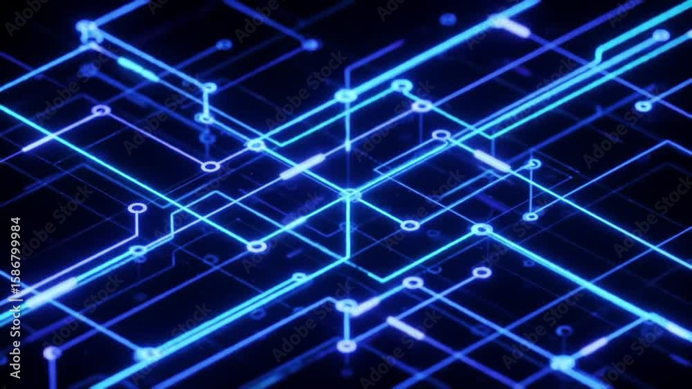 Wall mural blue abstract network lines on dark backdrop modern digital connectivity web pattern