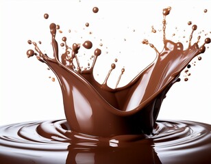 chocolate splash isolated transparent or jpeg background