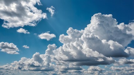  Clear blue midday sky with a few fluffy cumulus clouds — clean, versatile, perfect for designs needing copy space