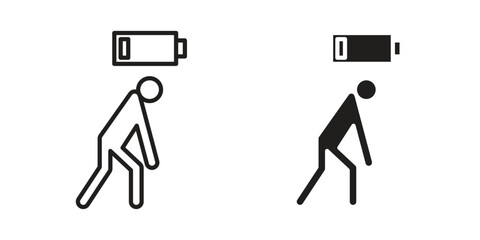 Tired person icon symbol concept. Icons for web and mobile.