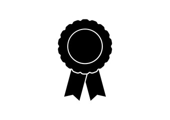 Classic Black Ribbon Badge Icon for Award Graphic Designs