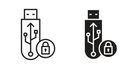 Pendrive security icon symbol concept. Icons for web and mobile.