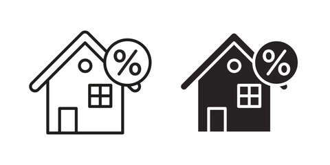 Mortgage rate icon symbol concept. Icons for web and mobile.