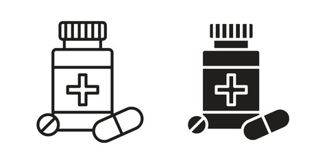 Medicine bottle icon symbol concept. Icons for web and mobile.