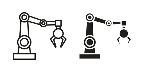 Industrial robot icon symbol concept. Icons for web and mobile.