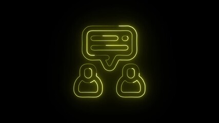 Collaboration Animation with Glowing Lines on Black Background