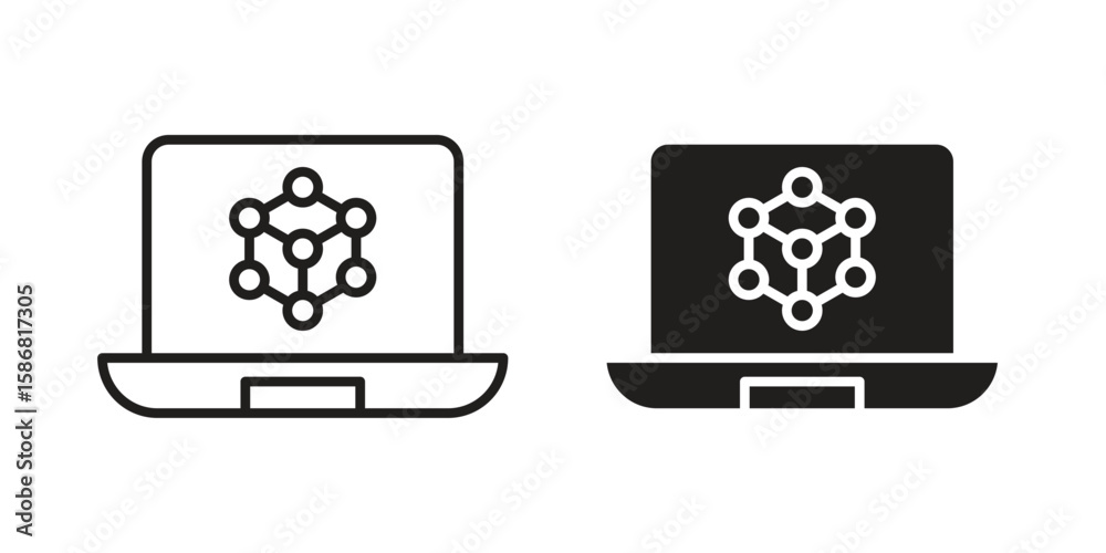 Fototapete Computer simulation icon symbol concept. Icons for web and mobile.