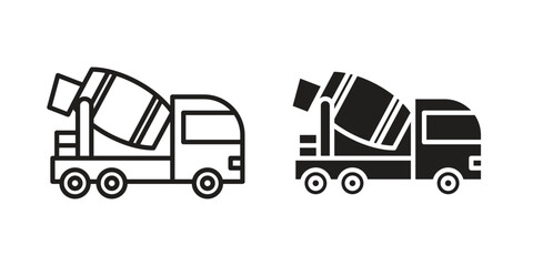 Cement truck icon symbol concept. Icons for web and mobile.