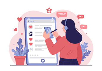 A hand is holding a smartphone displaying a digital profile, surrounded by icons representing various functions such as messaging, health, and personal information.